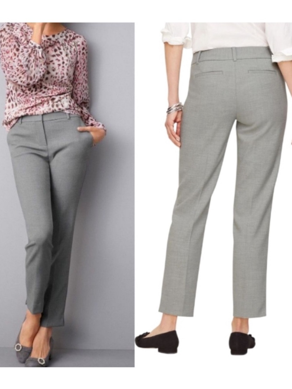 TALBOTS Gray Hampshire Ankle Pant 12